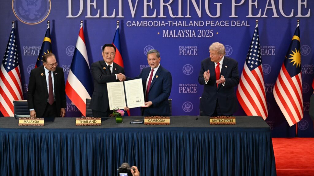Trump attends ceasefire ceremony with Thailand and Cambodia during Malaysia visit : NPR