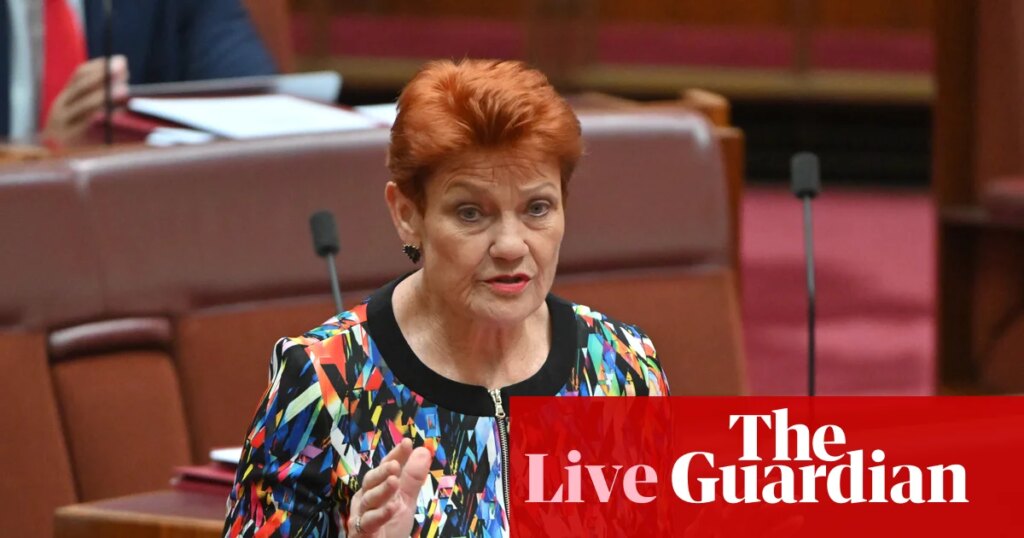 Australia politics live: Pauline Hanson censured and suspended from Senate for seven days over burqa stunt; question time under way | Australian politics